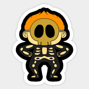 Halloween pictures on t-shirt for children skeleton Sticker